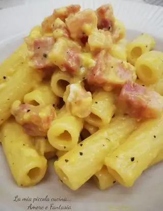 Ricetta Tortiglioni cremosi alla carbonara di lamiapiccolacucinamorefantasia