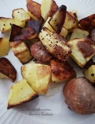 Ricetta Cubetti di patate al forno con salsiccia di lamiapiccolacucinamorefantasia