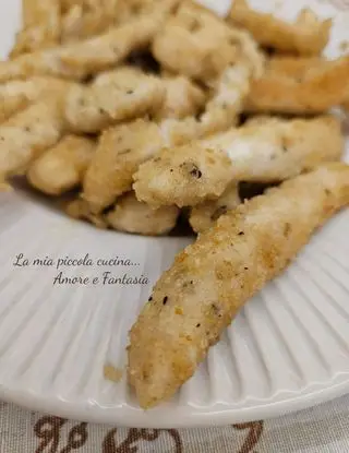 Ricetta Stick di pollo impanati, senza uova di lamiapiccolacucinamorefantasia