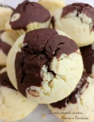Ricetta Mini muffin bicolore, senza latte e senza uova di lamiapiccolacucinamorefantasia