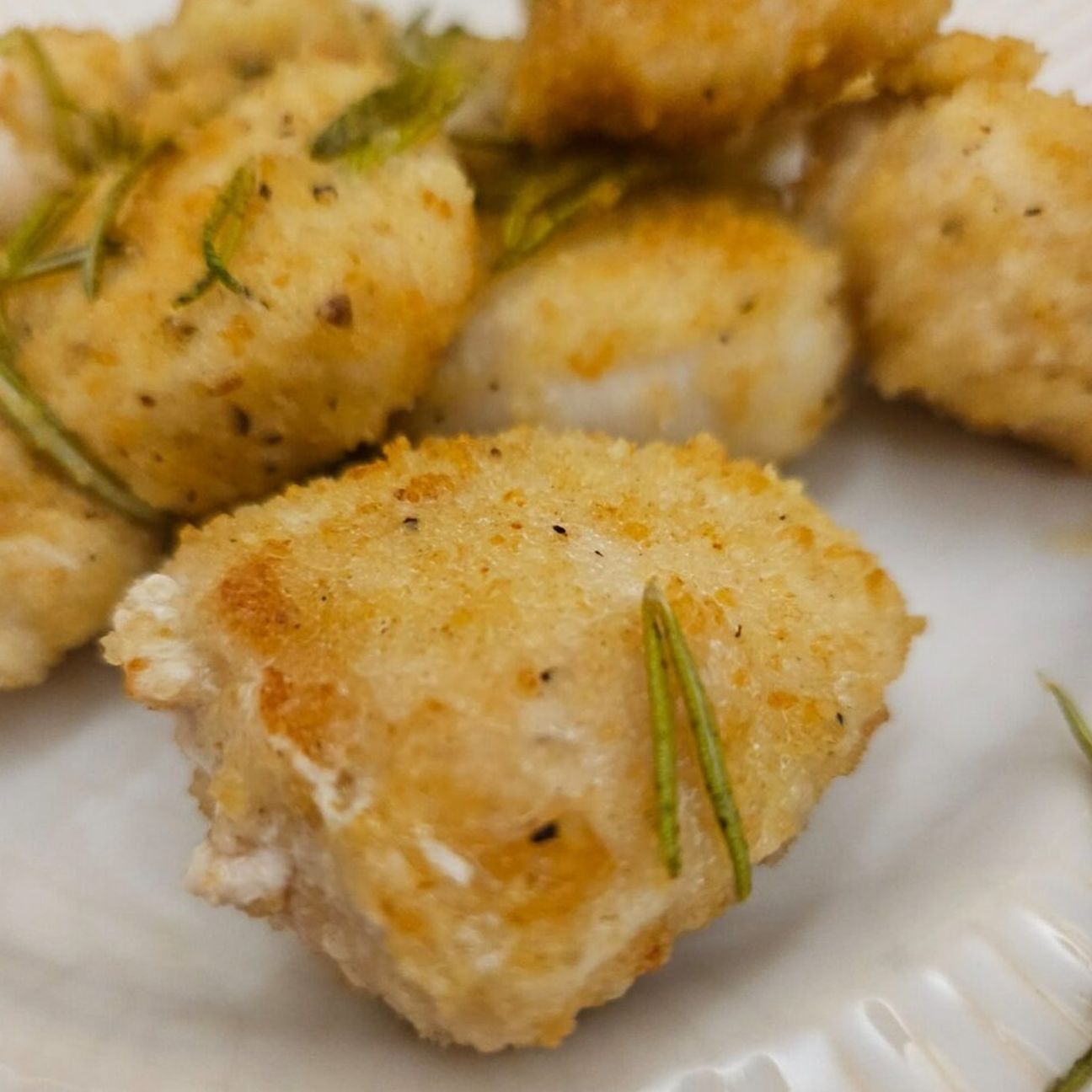 Bocconcini di pollo impanati, senza uova