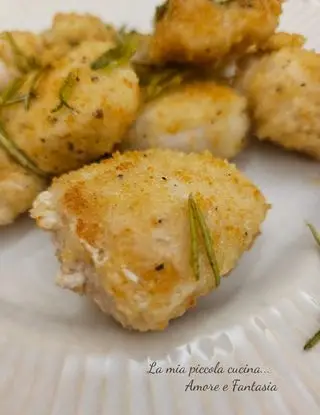 Ricetta Bocconcini di pollo impanati, senza uova di lamiapiccolacucinamorefantasia