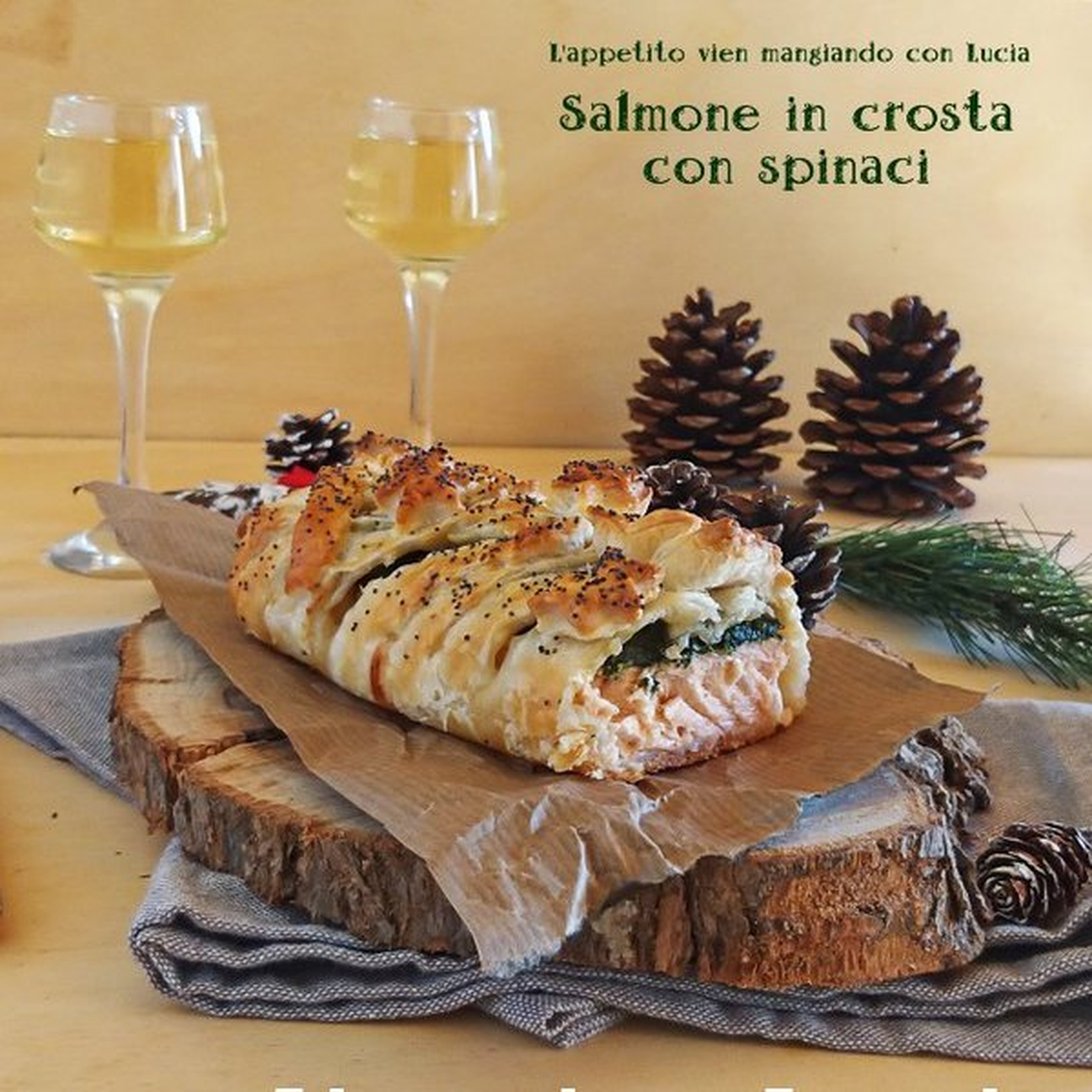 Salmone in crosta con spinaci