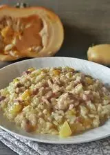 Ricetta Risotto con zucca patate e pancetta