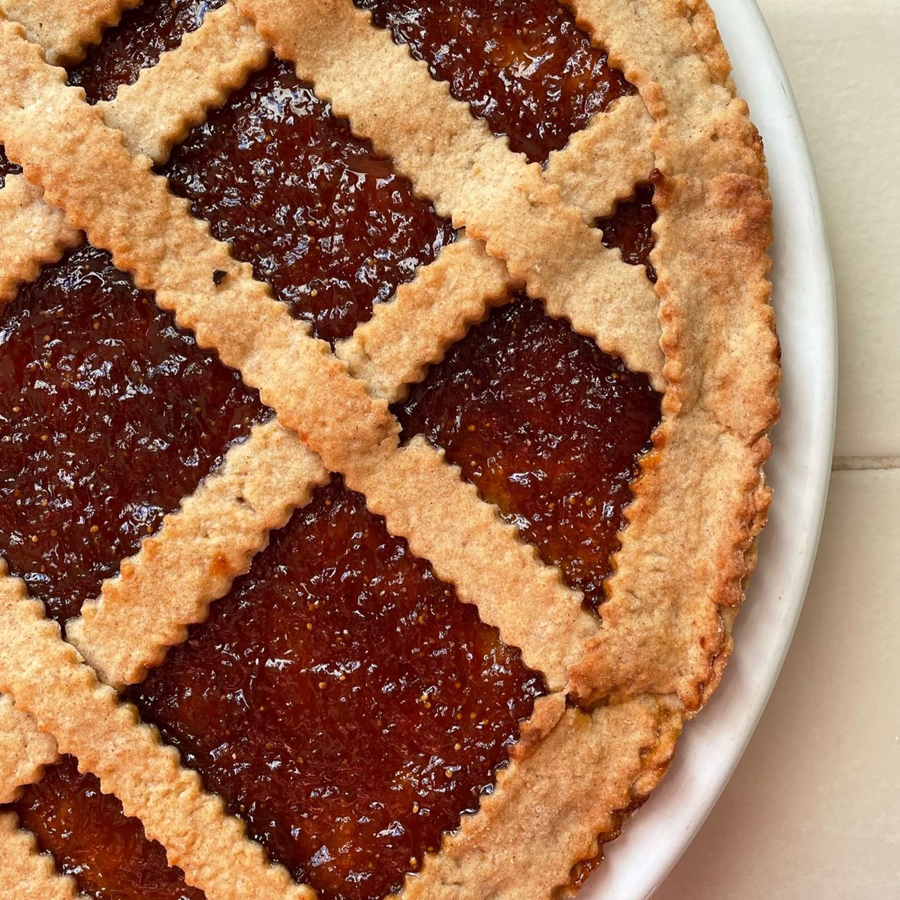 Crostata con confettura di fichi