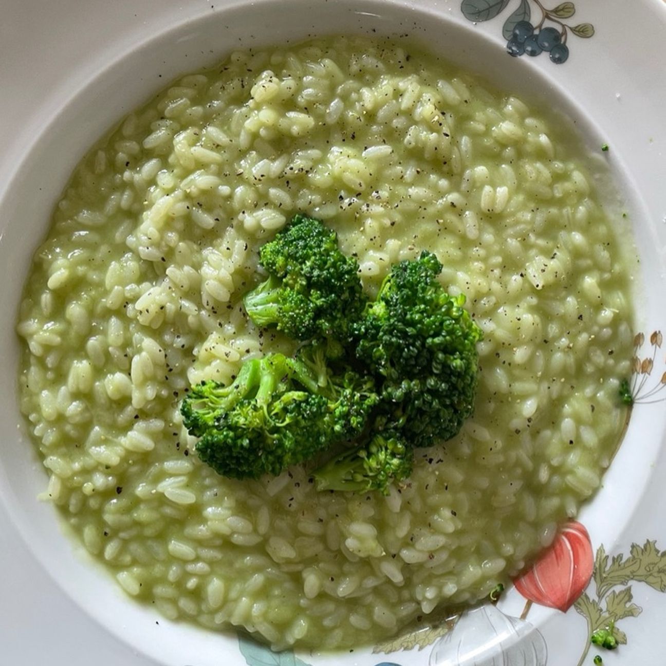 Risotto con crema di broccoli