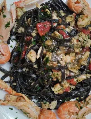 Ricetta Tagliatelle Gluten free nero di seppia al Sugo di Pesce di marchichef