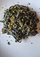Ricetta Tagliatelle gluten free nero di seppia al trito di cozze e vongole
