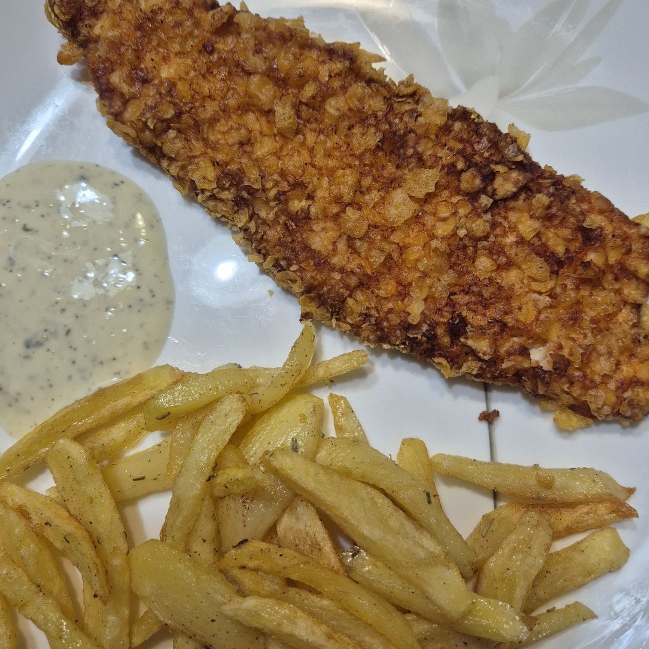 Mr.Chef Chicken Breast ai corn flakes con salsa di Yogurt e patatine Gluten Free