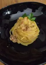 Ricetta Spaghetti con crema di parmigiano allo zafferano e salsiccia