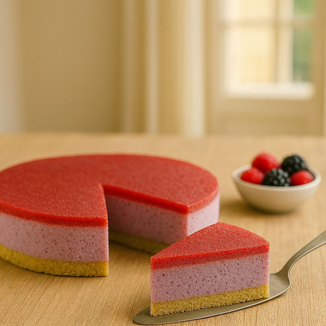 Cheesecake senza zucchero alle more e lamponi