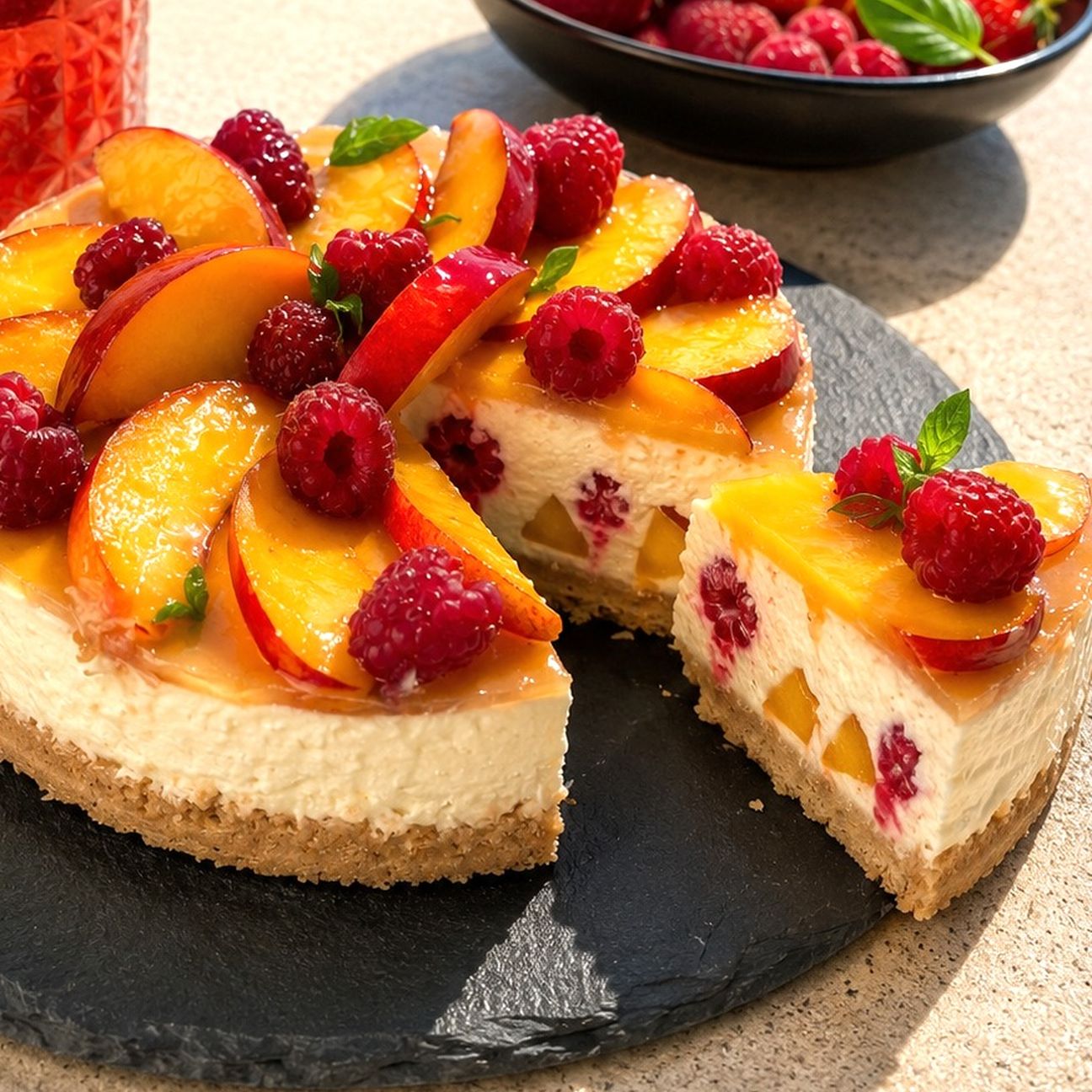cheesecake alle pesche
