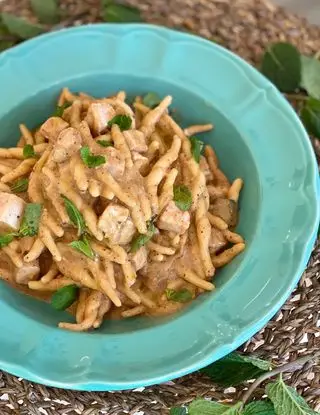 Ricetta Trofie con crema di melanzane pesce spada e menta di lulugargari