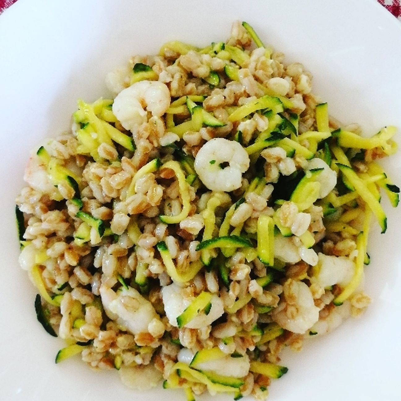 Insalata di farro Gamberi e zucchine