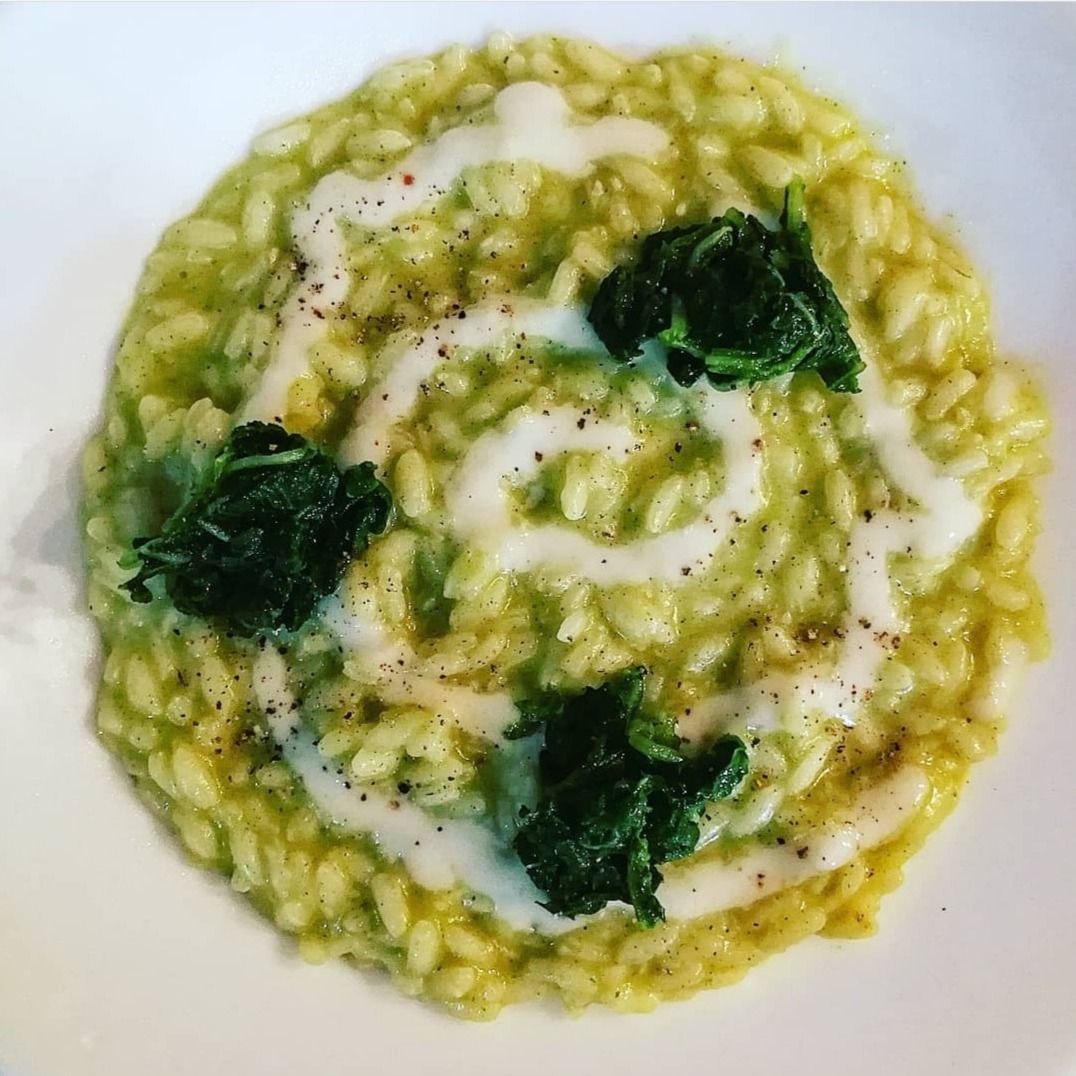 Risotto tenerume e pecorino