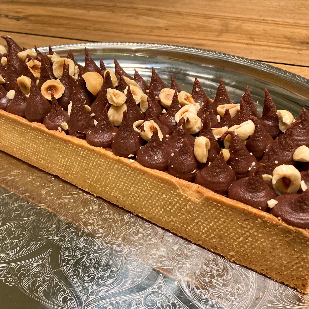 Crostata alle nocciole con ganache al gianduja