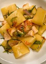 Ricetta Manicotti con spada, agretti e pomodorini