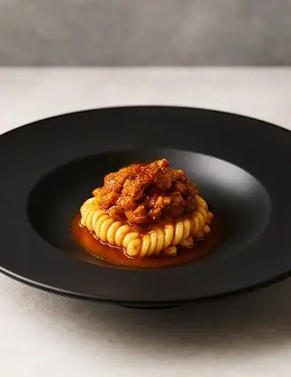 Ricetta Fusilli bucati al ragù di prosciutto alla bolognese di osteriadalele