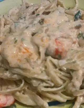 Ricetta Fettuccine cremose ai gamberi di dolceeunposalato