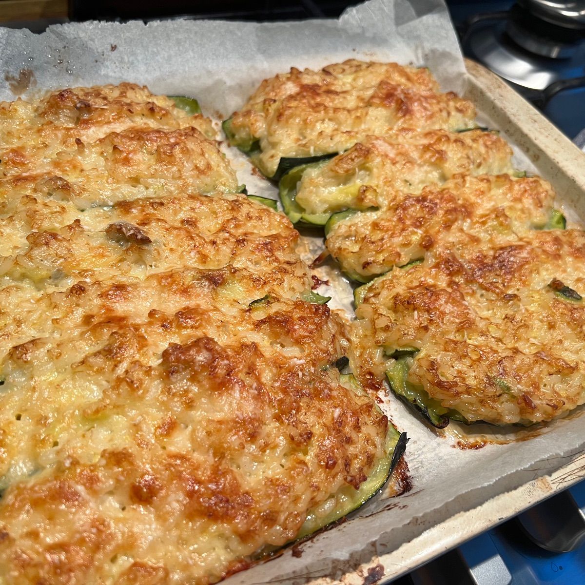 Zucchine ripiene di riso e formaggio