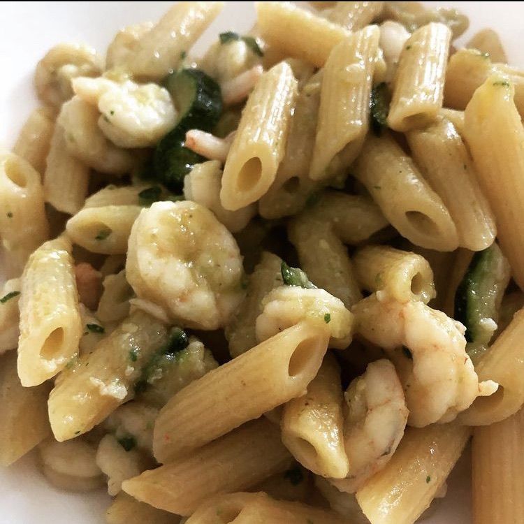 Penne zucchine e gamberetti