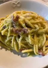 Ricetta Tonnarelli con crema di zucchine e speck