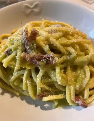 Ricetta Tonnarelli con crema di zucchine e speck di Ali.98312