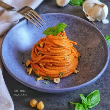 Ricetta Spaghetti integrali con pesto di peperoni di stefanoriccifoodblog