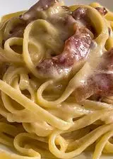 Ricetta Linguine con crema di pecorino e guanciale