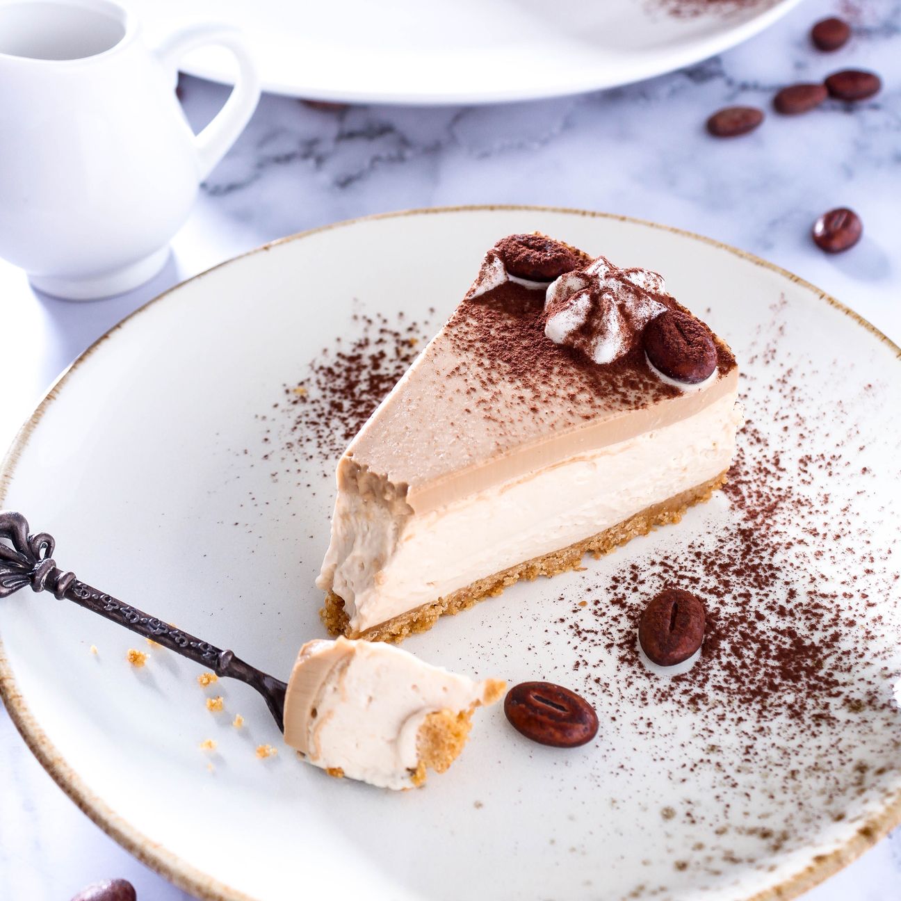 Cheesecake senza cottura al caffè