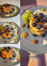 Ricetta Pancakes di soli albumi con vaniglia, farina di farro e frutta fresca