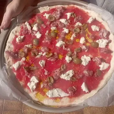 Ricetta Pizza alla salsiccia osigliese, origano dell'orto e olive di danielanovelliorsi