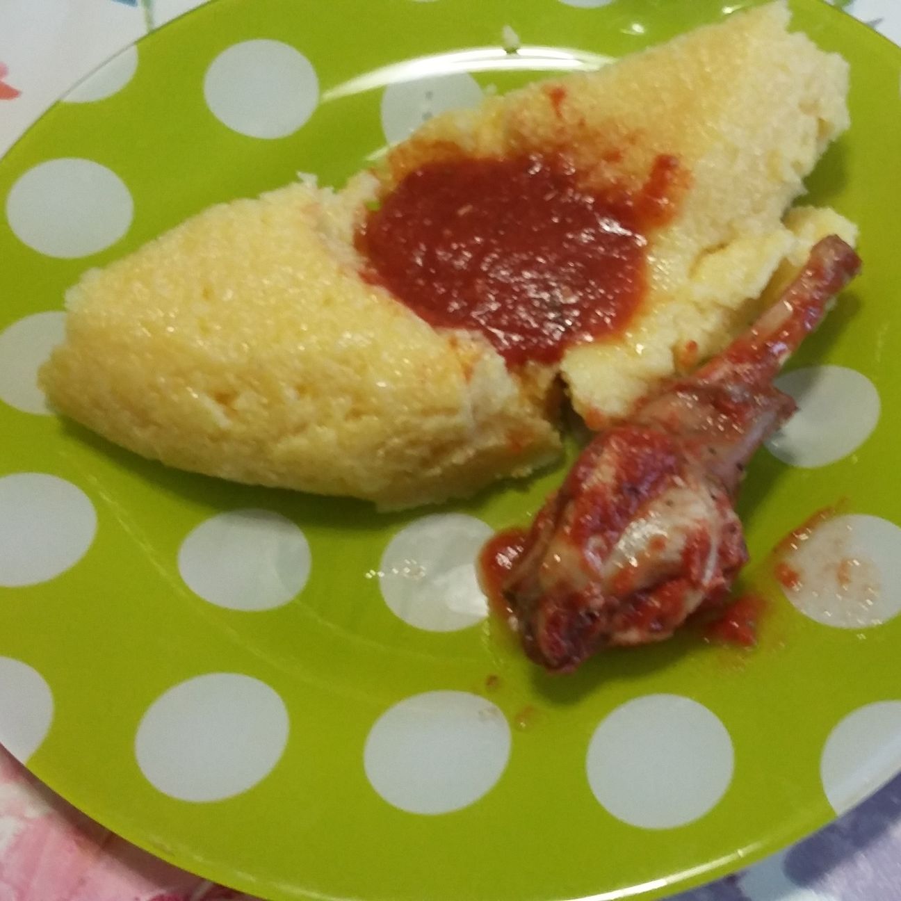 Polenta con coniglio al sugo (alla cacciatora)