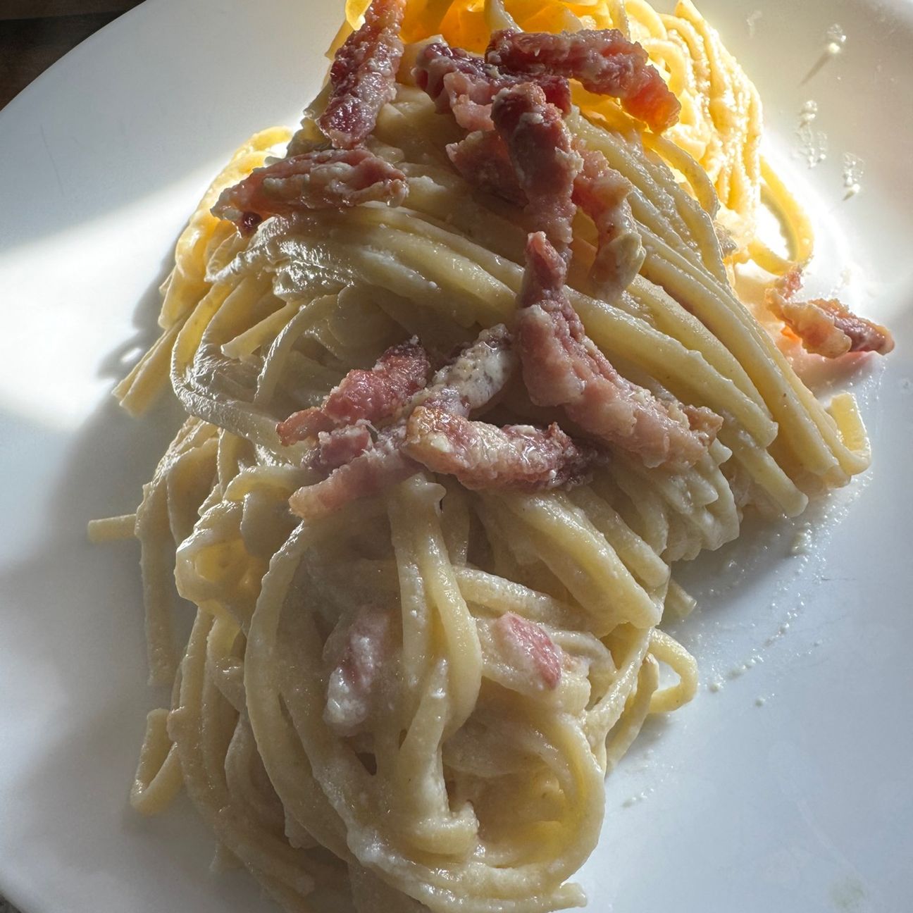 LINGUINE,mascarpone,crema di cavolfiore e pancetta 🤪
