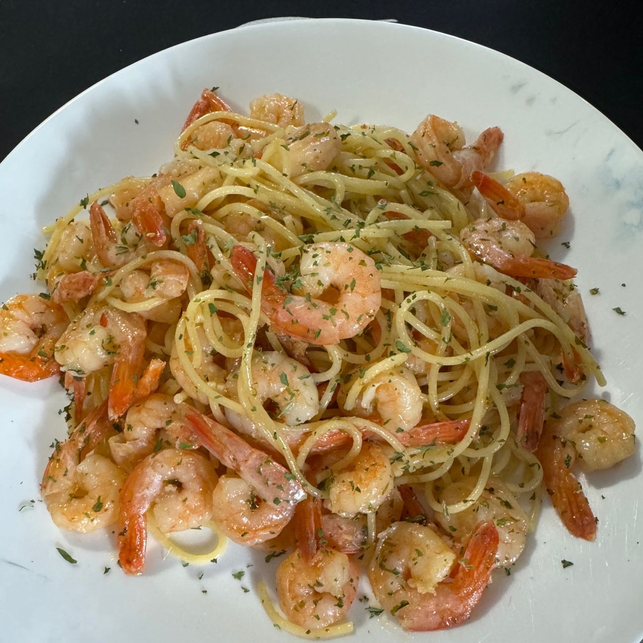 Spaghettini e gamberetti 🍤