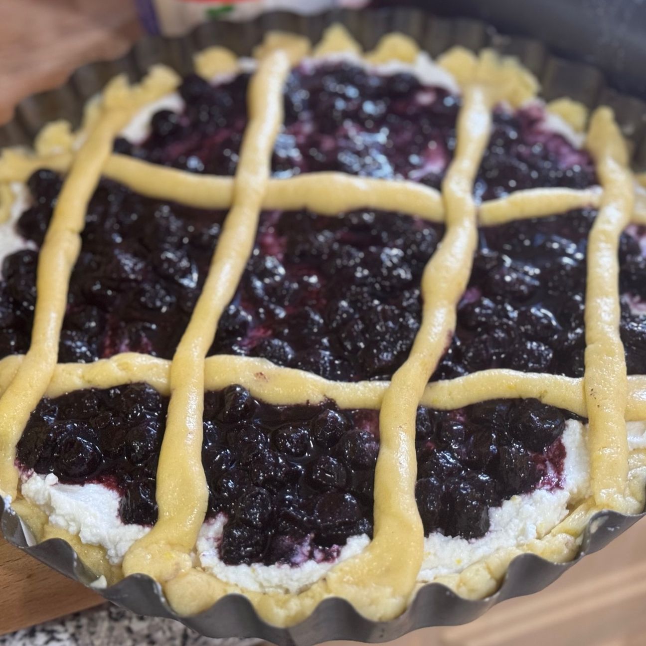 CROSTATA DI RICOTTA CON LIMONE 🍋CON SALSA DI MIRTILLO 🫐