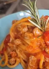 Ricetta Chitarra con pomodorini e salsiccia