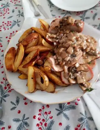 Ricetta Arista di maiale al forno con funghi porcini e contorno di patate al Rosmarino di kut