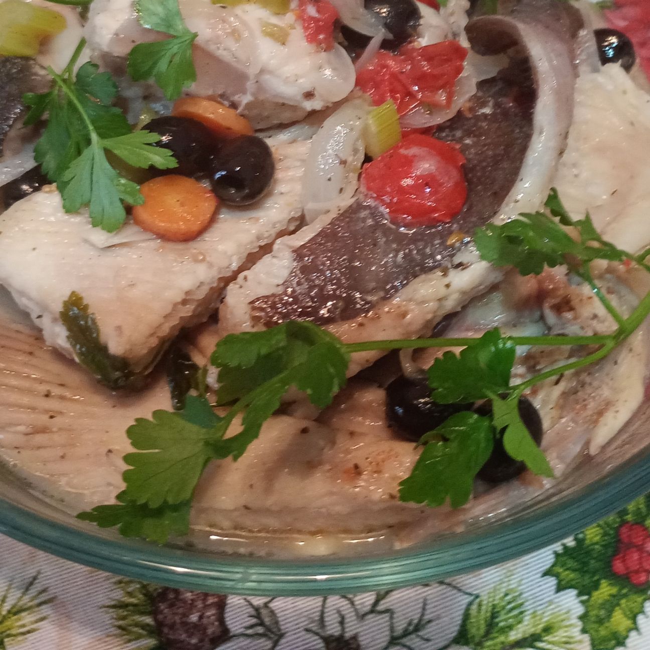 Filetto di Razza alla mediterranea con Fettuccine