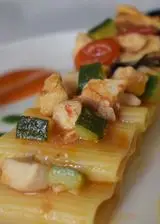 Ricetta Gigantoni Garofalo con pesce spada, cozze tarantine, zucchine e pomodorini. "I primi dei primi"