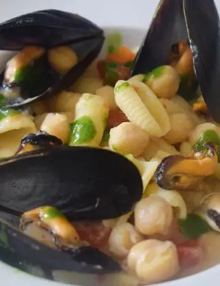 Ricetta "Gnocchi sardi Garofalo con ceci e cozze tarantine" I primi dei primi" di Mamy.chef75