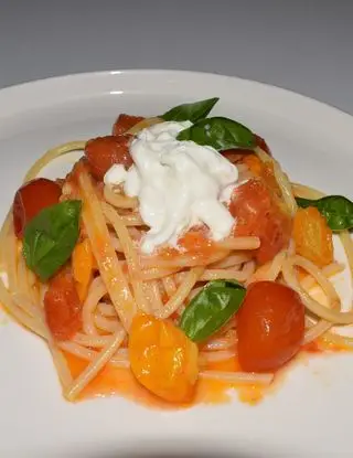 Ricetta Spaghetti con pomodorini e burrata di Mamy.chef75
