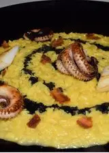 Ricetta Risotto allo zafferano con seppie, il nero e bottarga di muggine