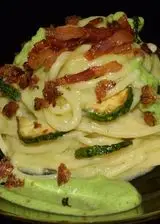 Ricetta Spaghetti alla crema di zucchine e guanciale 