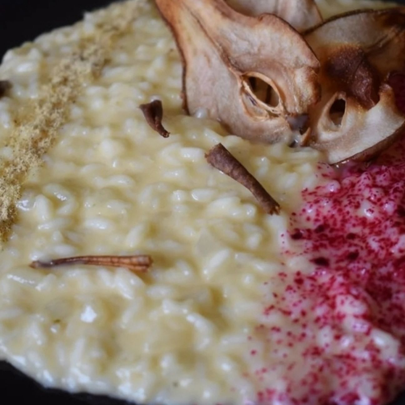 Risotto pere, taleggio e liquirizia