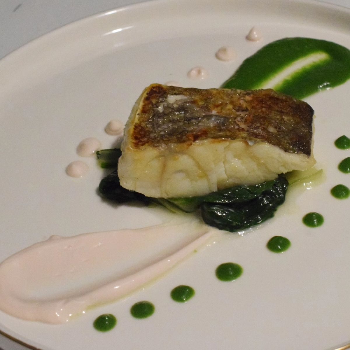 Baccalà su bietola e maionese di polpo.