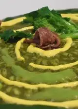 Ricetta Risotto con le cime di rapa e salsa allo zafferano.