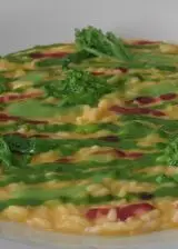 Ricetta Risotto alla zucca con salsa alle cime di rapa e alla melagrana