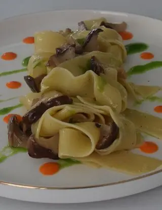 Ricetta Pappardelle ai funghi cardoncelli e salsa ai peperoni di Mamy.chef75