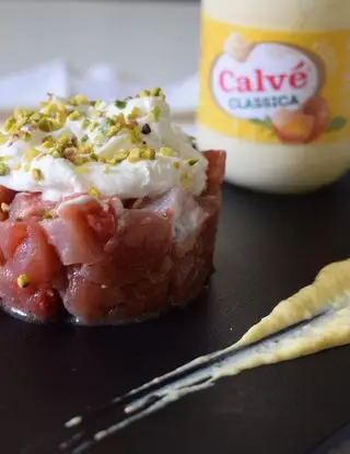 Ricetta Tartare di tonno con burrata e maionese  al mango. di Mamy.chef75